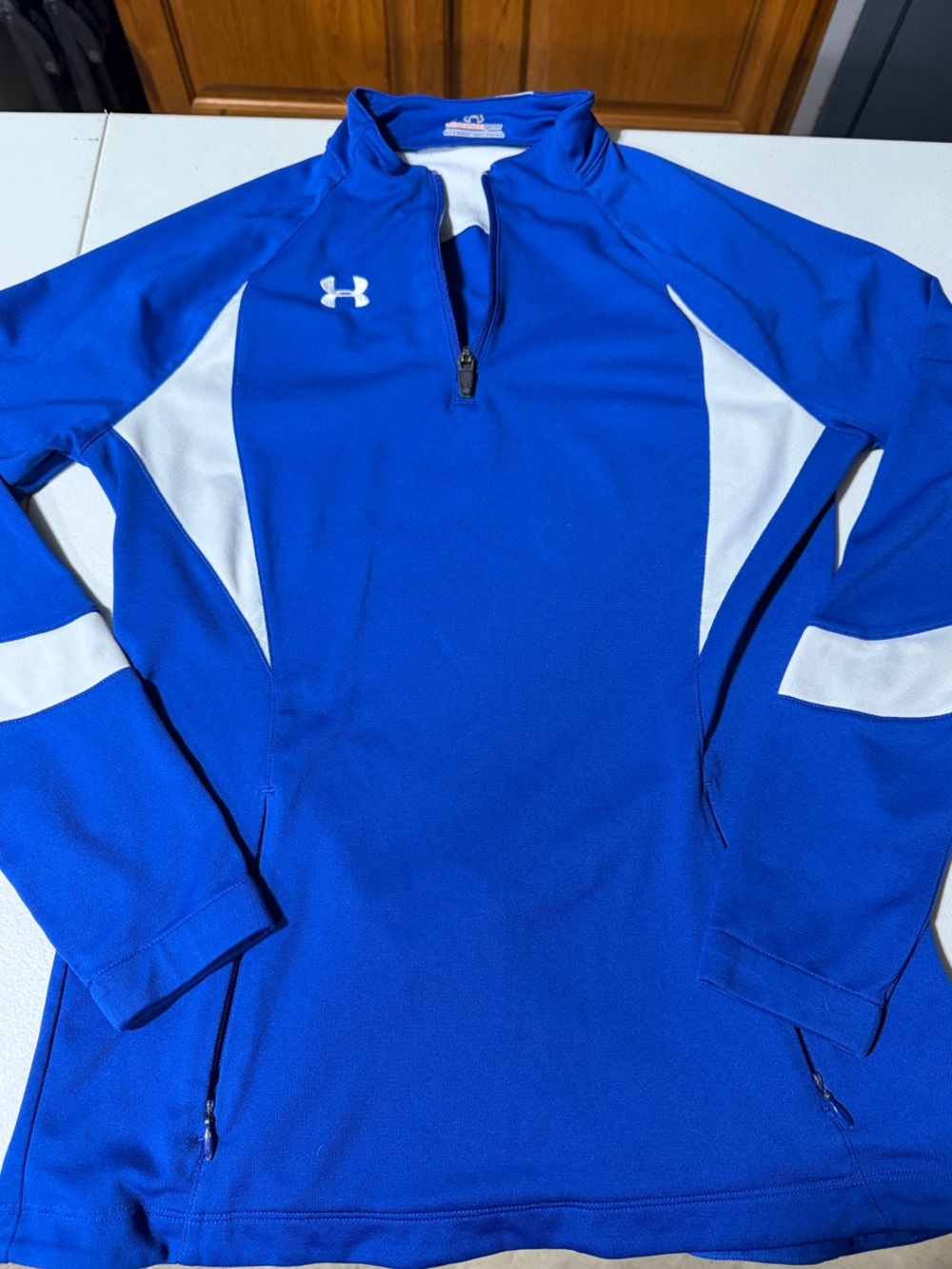 Under Armour Women’s Royal Blue and White 1/4 Zip Pullover